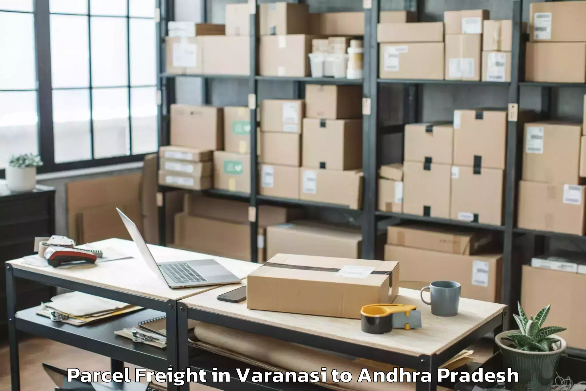 Book Varanasi to Pedapudi Parcel Freight